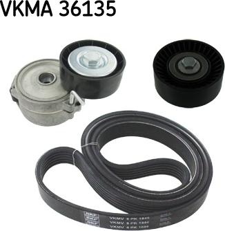 SKF VKMA 36135 - Поликлиновый ременный комплект autospares.lv