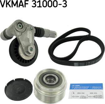 SKF VKMAF 31000-3 - Поликлиновый ременный комплект autospares.lv