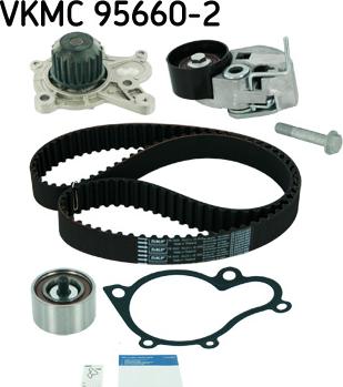 SKF VKMC 95660-2 - Водяной насос + комплект зубчатого ремня ГРМ autospares.lv