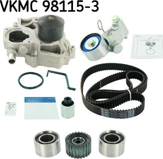 SKF VKMC 98115-3 - Водяной насос + комплект зубчатого ремня ГРМ autospares.lv