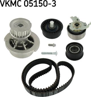 SKF VKMC 05150-3 - Водяной насос + комплект зубчатого ремня ГРМ autospares.lv
