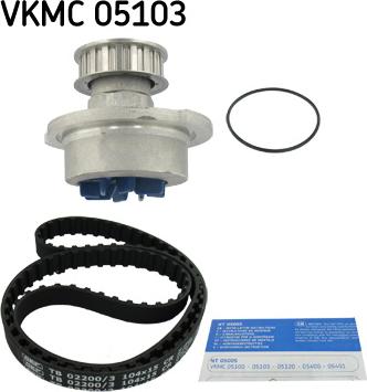 SKF VKMC 05103 - Водяной насос + комплект зубчатого ремня ГРМ autospares.lv