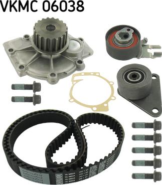 SKF VKMC 06038 - Водяной насос + комплект зубчатого ремня ГРМ autospares.lv