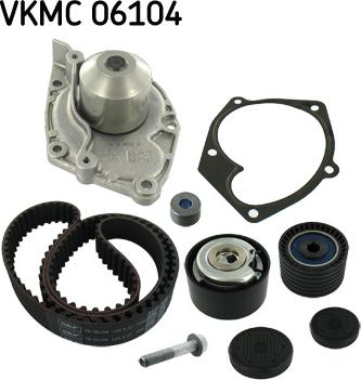 SKF VKMC 06104 - Водяной насос + комплект зубчатого ремня ГРМ autospares.lv