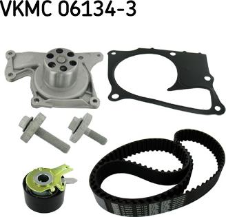 SKF VKMC 06134-3 - Водяной насос + комплект зубчатого ремня ГРМ autospares.lv