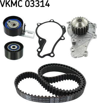 SKF VKMC 03314 - Водяной насос + комплект зубчатого ремня ГРМ autospares.lv