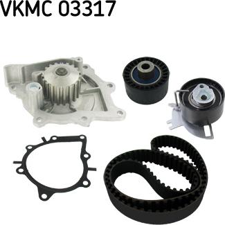SKF VKMC 03317 - Водяной насос + комплект зубчатого ремня ГРМ autospares.lv