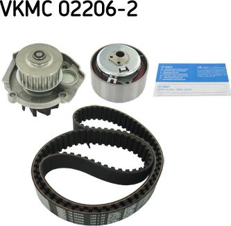 SKF VKMC 02206-2 - Водяной насос + комплект зубчатого ремня ГРМ autospares.lv
