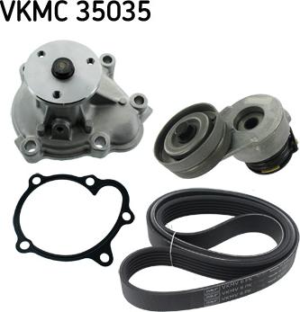 SKF VKMC 35035 - Водяной насос + комплект ручейковых ремней autospares.lv