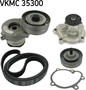 SKF VKMC 35300 - Водяной насос + комплект ручейковых ремней autospares.lv