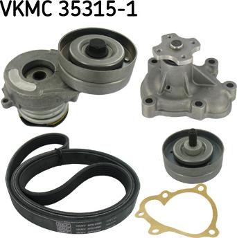 SKF VKMC 35315-1 - Водяной насос + комплект ручейковых ремней autospares.lv
