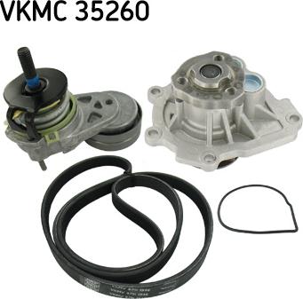 SKF VKMC 35260 - Водяной насос + комплект ручейковых ремней autospares.lv