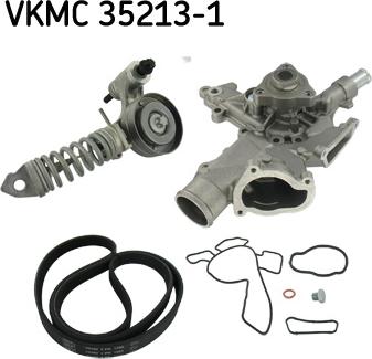 SKF VKMC 35213-1 - Водяной насос + комплект ручейковых ремней autospares.lv
