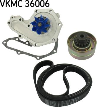 SKF VKMC 36006 - Водяной насос + комплект ручейковых ремней autospares.lv