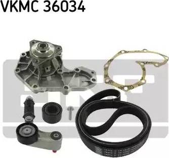 SKF VKMC 36034 - Водяной насос + комплект ручейковых ремней autospares.lv
