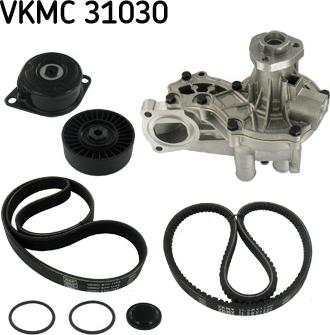 SKF VKMC 31030 - Водяной насос + комплект ручейковых ремней autospares.lv