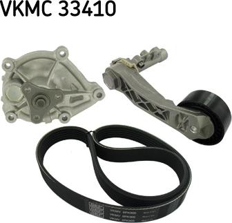 SKF VKMC 33410 - Водяной насос + комплект ручейковых ремней autospares.lv