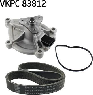 SKF VKMC 33843 - Водяной насос + комплект ручейковых ремней autospares.lv