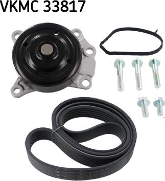 SKF VKMC 33817 - Водяной насос + комплект ручейковых ремней autospares.lv