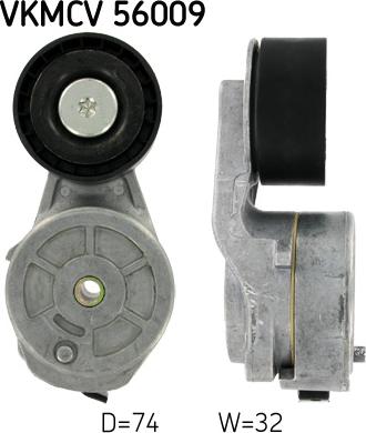 SKF VKMCV 56009 - Ролик, поликлиновый ремень autospares.lv