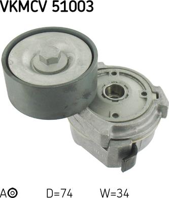 SKF VKMCV 51003 - Ролик, поликлиновый ремень autospares.lv