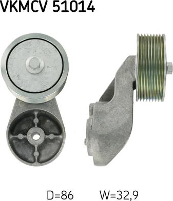 SKF VKMCV 51014 - Ролик, поликлиновый ремень autospares.lv