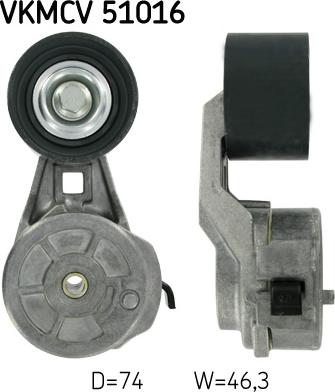 SKF VKMCV 51016 - Ролик, поликлиновый ремень autospares.lv