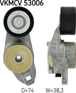 SKF VKMCV 53006 - Ролик, поликлиновый ремень autospares.lv