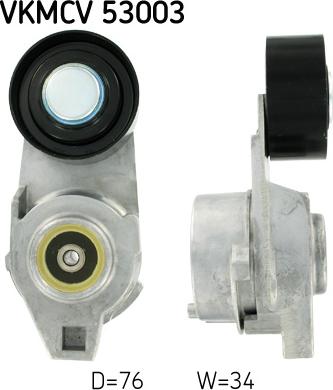 SKF VKMCV 53003 - Ролик, поликлиновый ремень autospares.lv