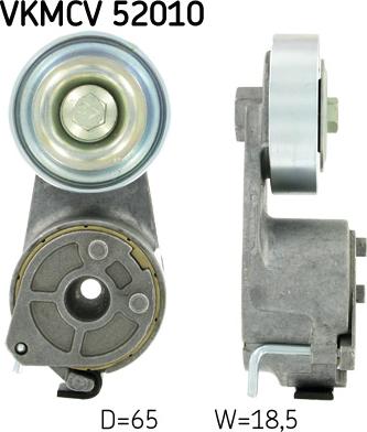 SKF VKMCV 52010 - Ролик, поликлиновый ремень autospares.lv