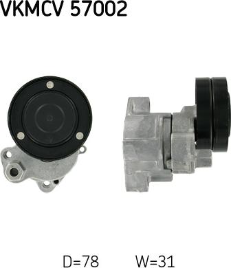 SKF VKMCV 57002 - Ролик, поликлиновый ремень autospares.lv