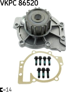 SKF VKPC 86520 - Водяной насос autospares.lv