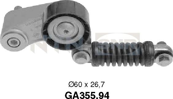 SNR GA355.94 - Ролик, поликлиновый ремень autospares.lv