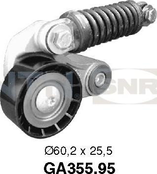 SNR GA355.95 - Ролик, поликлиновый ремень autospares.lv