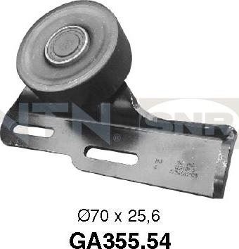 SNR GA355.54 - Ролик, поликлиновый ремень autospares.lv