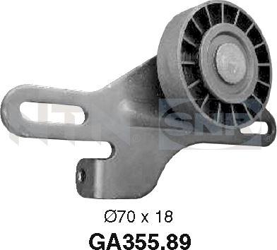 SNR GA355.89 - Ролик, поликлиновый ремень autospares.lv