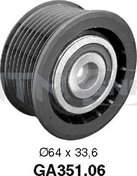 SNR GA351.06 - Ролик, поликлиновый ремень autospares.lv