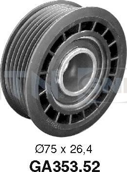 SNR GA353.52 - Ролик, поликлиновый ремень autospares.lv