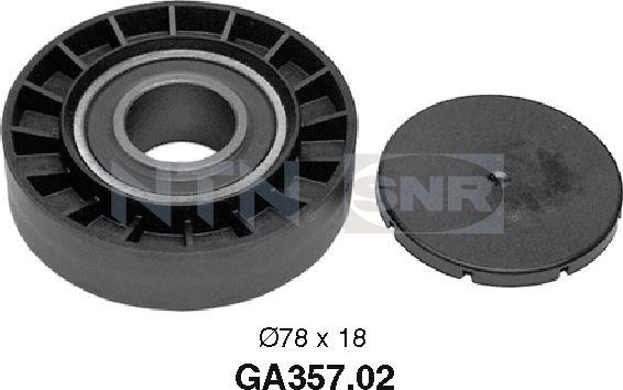 SNR GA357.02 - Ролик, поликлиновый ремень autospares.lv