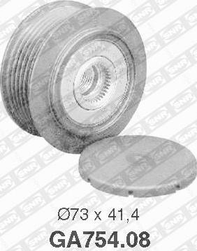 SNR GA754.08 - Шкив генератора, муфта autospares.lv