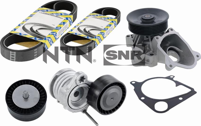 SNR KAP850.060 - Водяной насос + комплект ручейковых ремней autospares.lv