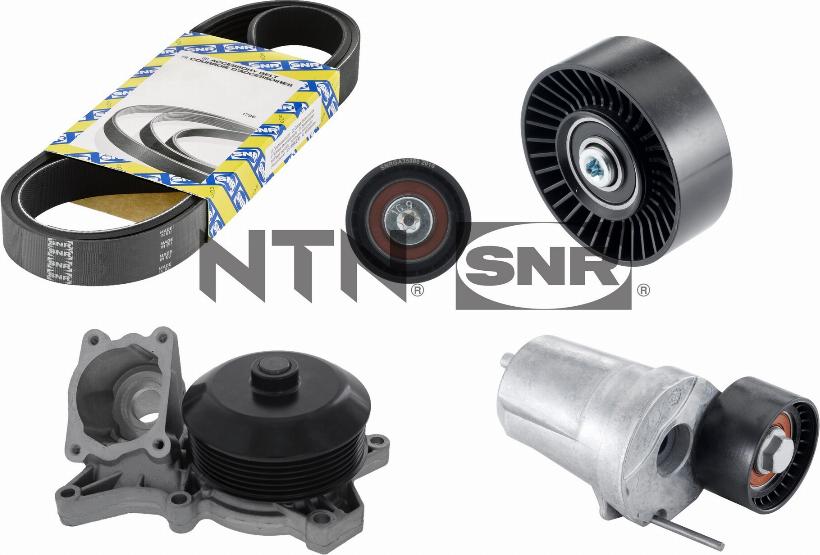 SNR KAP850.020 - Водяной насос + комплект ручейковых ремней autospares.lv