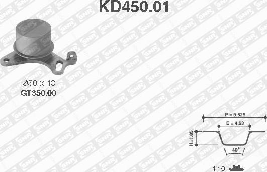 SNR KD450.01 - Комплект зубчатого ремня ГРМ autospares.lv