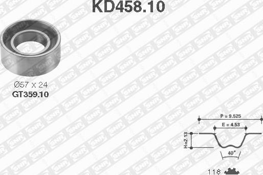 SNR KD458.10 - Комплект зубчатого ремня ГРМ autospares.lv