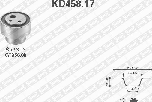 SNR KD458.17 - Комплект зубчатого ремня ГРМ autospares.lv