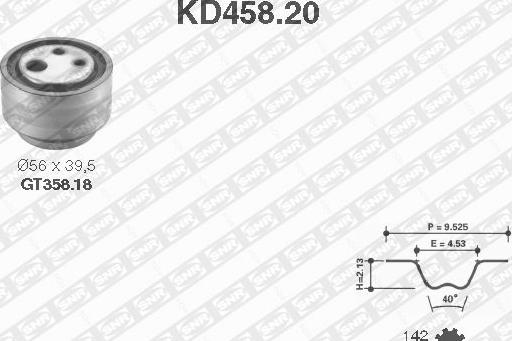 SNR KD458.20 - Комплект зубчатого ремня ГРМ autospares.lv