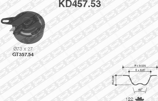 SNR KD457.53 - Комплект зубчатого ремня ГРМ autospares.lv