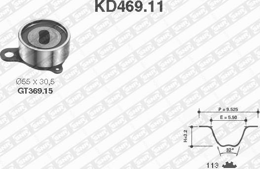 SNR KD469.11 - Комплект зубчатого ремня ГРМ autospares.lv