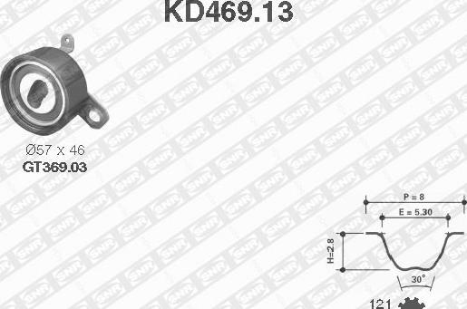 SNR KD469.13 - Комплект зубчатого ремня ГРМ autospares.lv