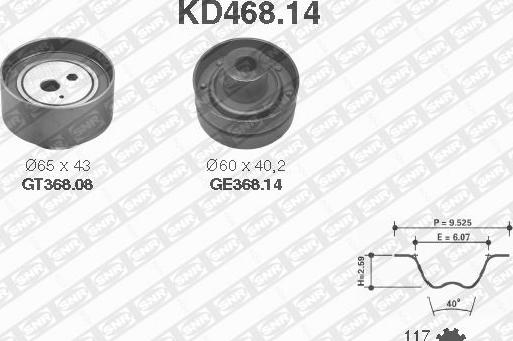 SNR KD468.14 - Комплект зубчатого ремня ГРМ autospares.lv